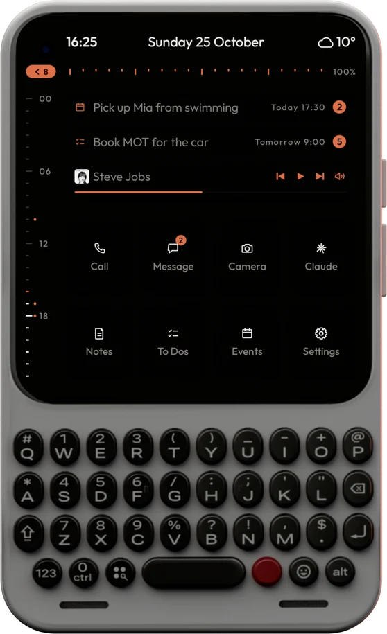 Minimal Android launcher on the Clicks Communicator