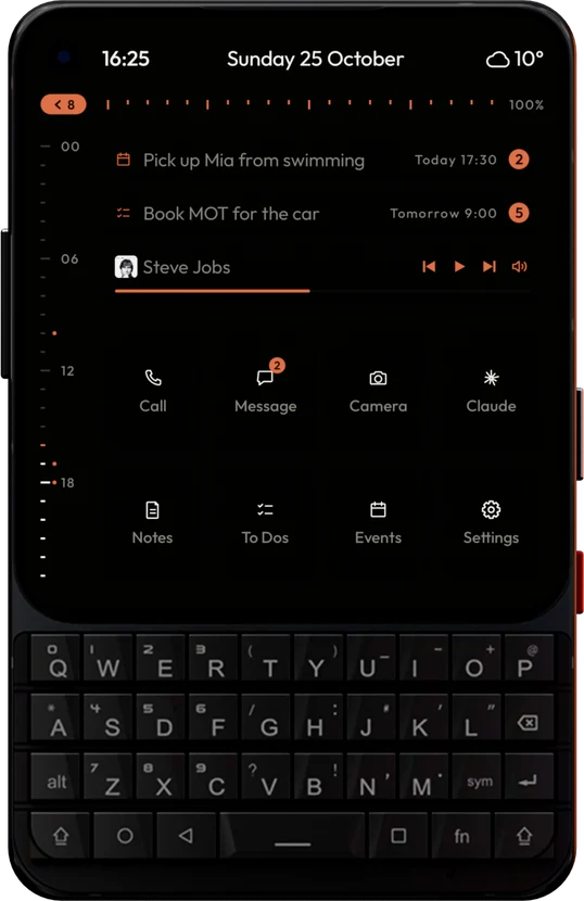 Minimal Android launcher on the Unihertz Titan 2 Elite
