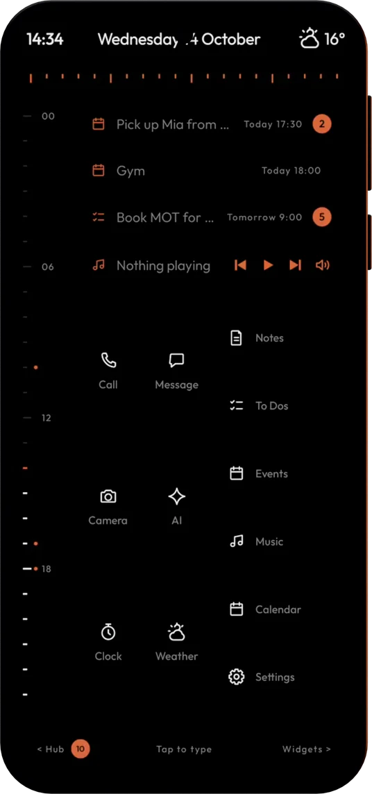 Minimal Android launcher on a touchscreen Android phone