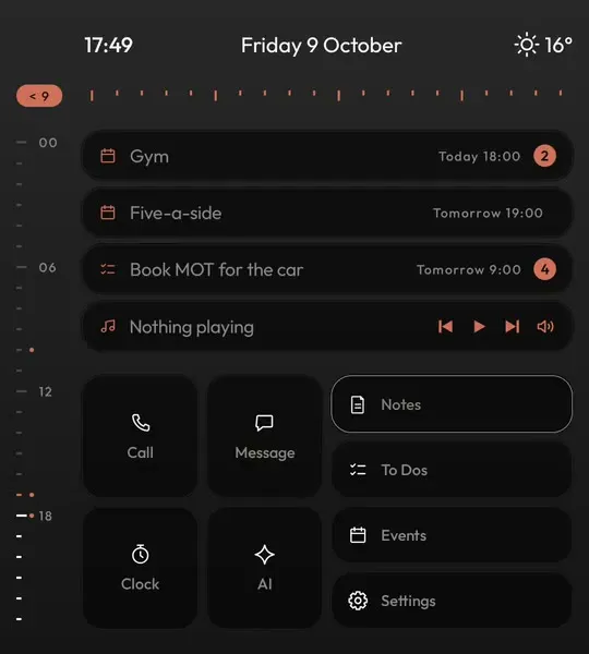 A cursor moved with the arrow keys sitting on a home screen tile